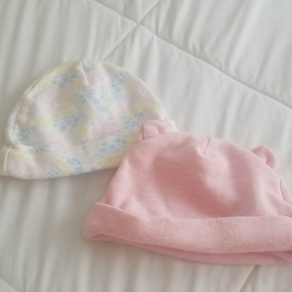 Baby girl Set of 2 hats 0-6M